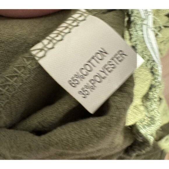 Cotton Green Ruffle Crop Top Women’s Size M V-Neck Sleeveless Boho Blouse - Picture 4 of 4